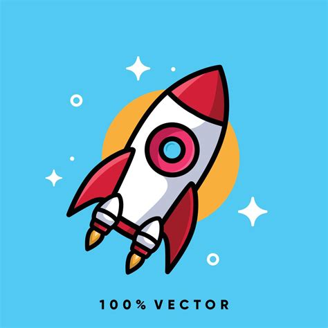 Rocket Launch Cartoon Icon Vector Illustration 5073252 Vector Art At