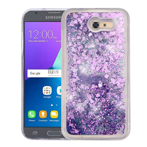 Galaxy J3 Luna Pro Case By Asmyna Hearts Quicksand Glitter Hybrid Hard