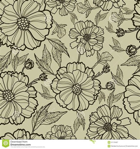 Vector Seamless Floral Pattern Stock Vector Image 21176467