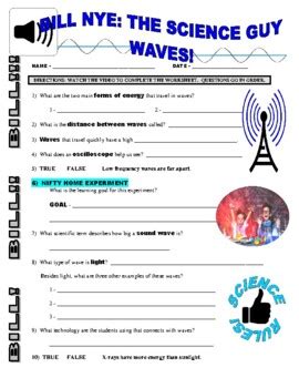 Worksheets bill nye the science guy magnetism. Bill Nye the Science Guy : WAVES (sound energy video ...