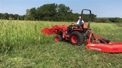 Kubota B2650 With Land Pride Rcf2060 Rotary Cutter In Action Youtube