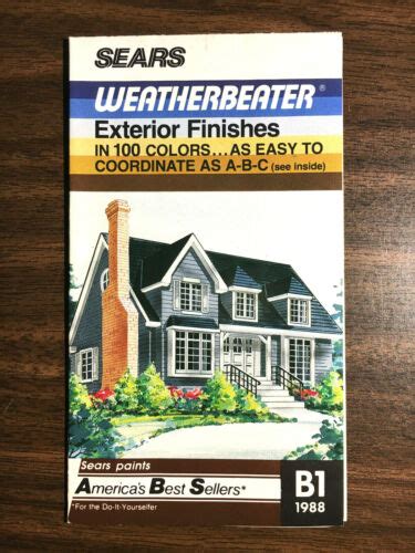 Sears Weatherbeater Exterior Finishes Paint Chip Chart B1 1988 Ebay