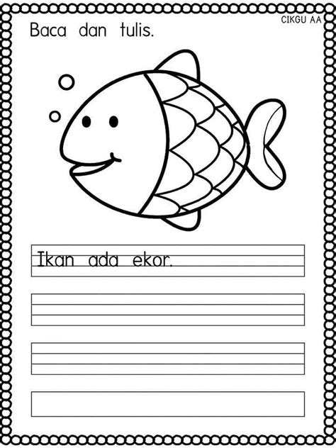 A o o e e i u a i u lembaran kerja bahasa melayu program pemulihan khas kementerian pelajaran malaysia 6. Lembaran Kerja Prasekolah Bahasa Melayu Menulis Ayat Mudah ...
