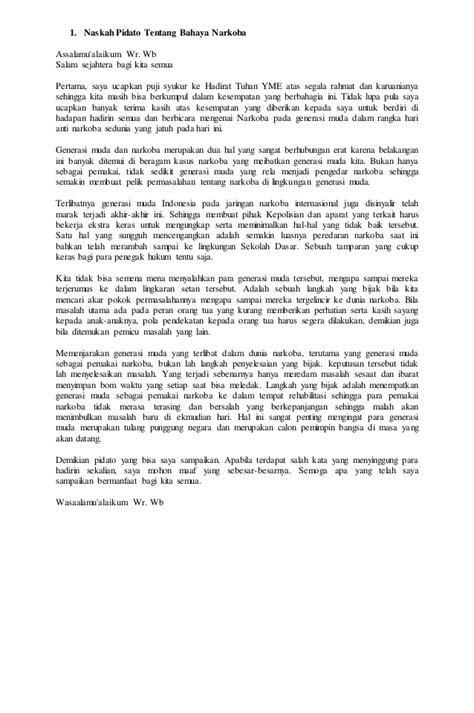 Kumpulan pidato tentang narkoba