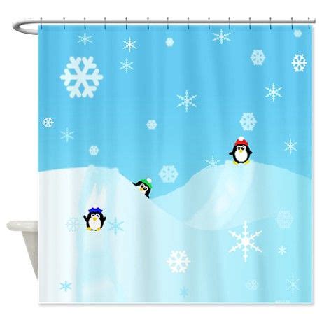 Baby penguin and name design embroidered onto towels, bath robes, hooded towel. Penguin Paradise Shower Curtain | Animals, Accessories and ...
