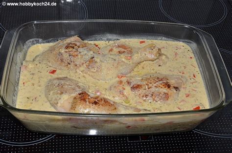 Hähnchenschenkel in Sahne-Senf- Soße