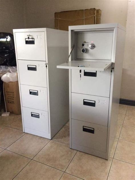 Steel Vertical Filing Cabinet 4 Drawers With Safety Vault Furniture