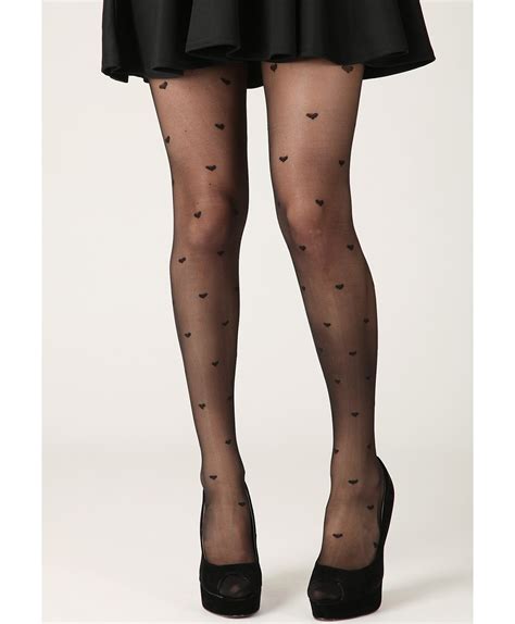 Heart Print Tights Fashionmylegs The Tights And Hosiery Blog