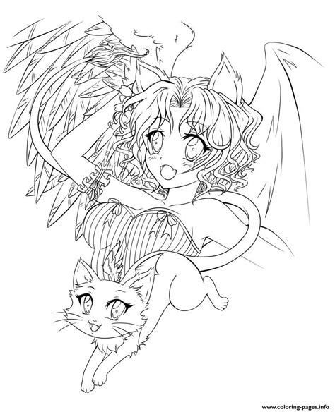 Mum in the mad house coloring. Anime Demon Angel Coloring Pages Printable