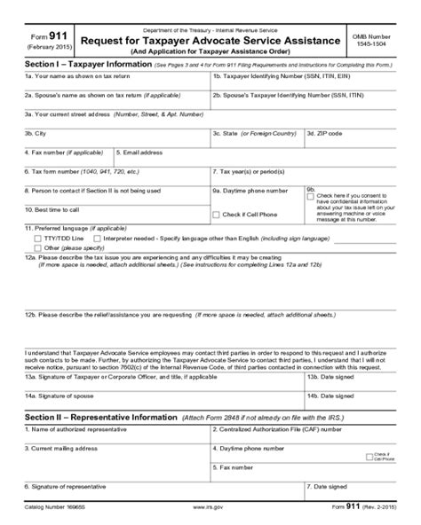 Irs Form 911 Printable