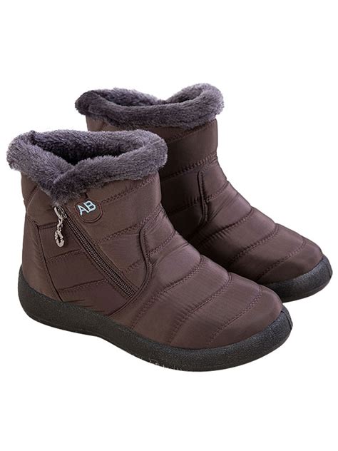 avamo women s waterproof winter snow boots ladies warm slip on ankle