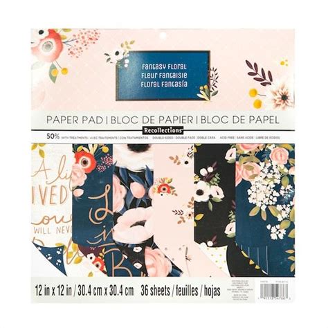 Floral Fantasy Double Sided Paper Pad By Recollections 12 X 12