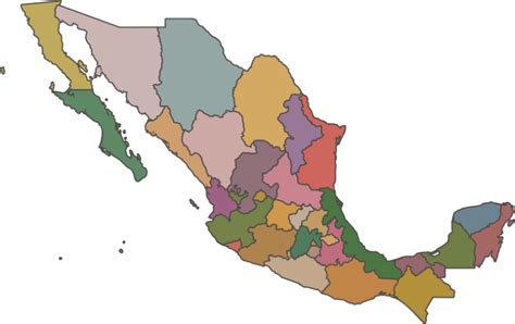 Mapa De México Con División Política Sin Nombres