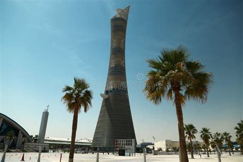 Torch Tower And Khalifa International Stadium In Aspire Zone Doha