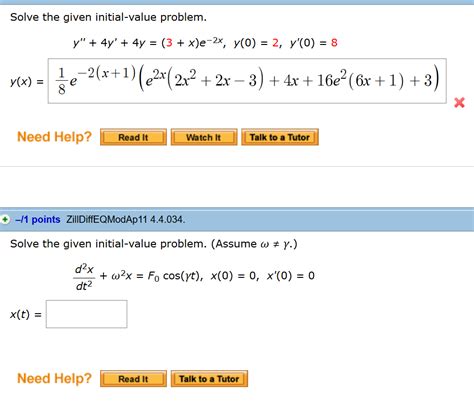 solved solve the given initial value problem y 4y 4y