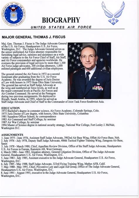 Air Force Biography Template