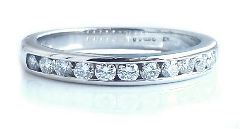 Tiffany And Co 3mm Channel Set Diamond Wedding Eternity Band Ring Sz N