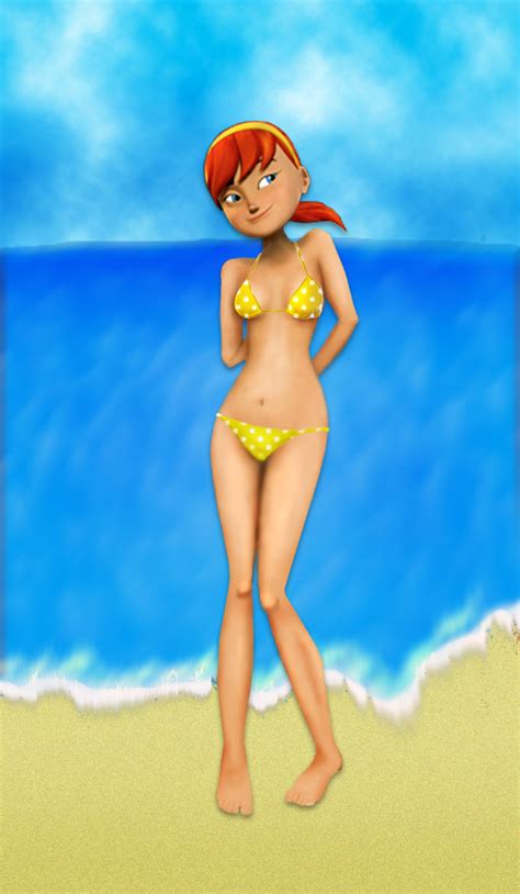 April Oneil Yellow Polka Dot Bikini By Pearshapedtoad On