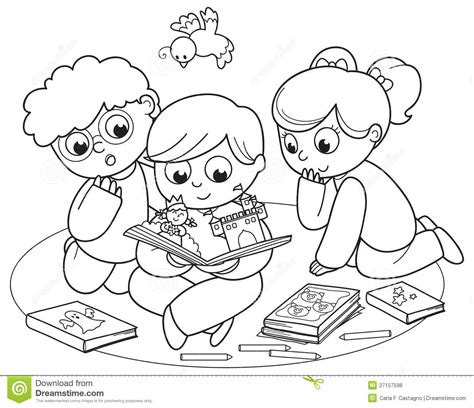 Feb 13, 2011 · print them all for a workbook as your child learns the alphabet and gets a early start on reading. Three Kids Reading A Pop-up Book Stock Vector - Image ...