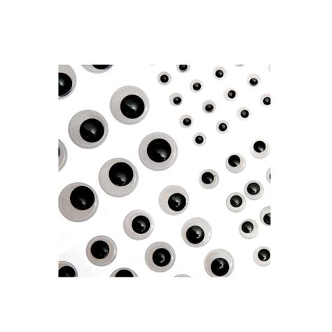 Edukit 284 Wiggle Googly Eyes On Sheets In Various Sizes With Self Adh
