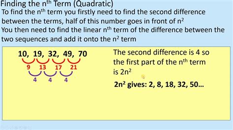 How To Find The Nth Term Of A Quadratic Sequence Maths Gcse Revision