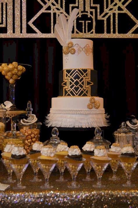 The more of these four colors you get out in your decoration, the more gripping your theme becomes. Great Gatsby Theme Party Ideas 15 - OOSILE
