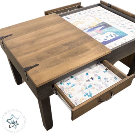 Three wood beams and a 10mm think tempered glass top are all you need. Large Coffee Height Jigsaw Puzzle Table in 2020 (With ...