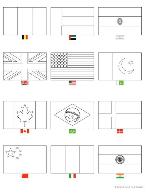 Flags Around The World Coloring Pages Coloring Walls