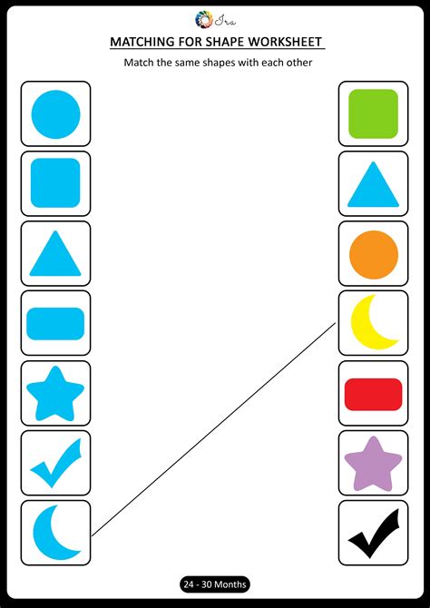 Matching the object prtintable sheets fo rtoddlers. Free Printable Matching Shapes Worksheets for (24-30 ...