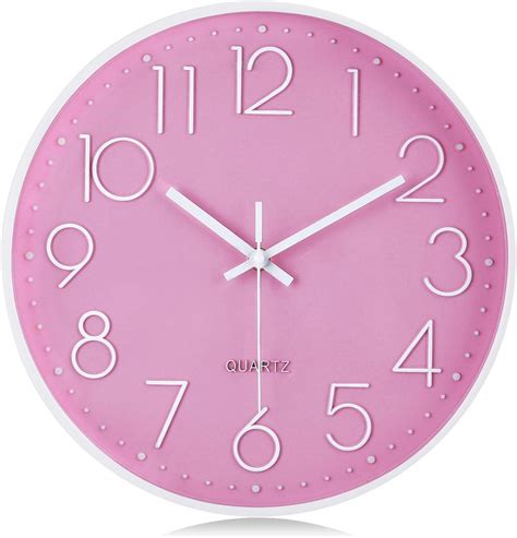 Lafocuse Modern Silent 3d Numerals Wall Clock Cute Sweet Pink Kids