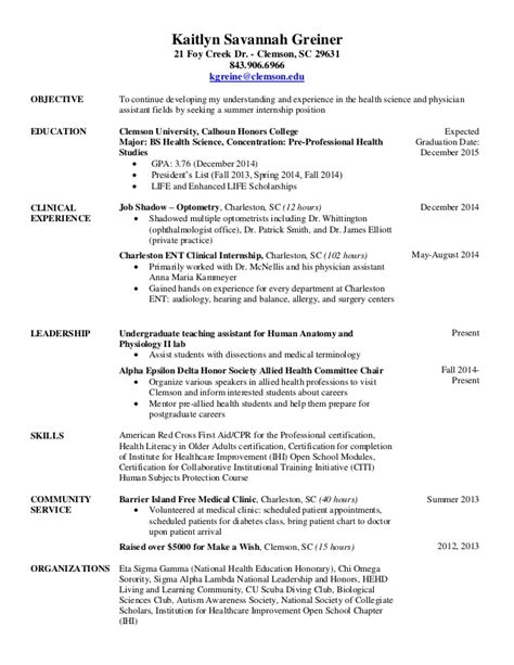10 sample internship curriculum vitae templates pdf doc. Pre internship resume