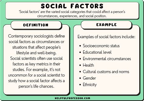 Social Factors Examples With Definition