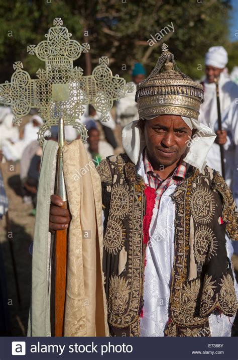Stock Photo Ethiopian Orthodox Priest Holding A Cross During The