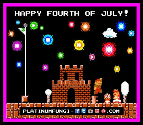 Happy Fourth Of July Pixelart Mario Smb Nintendo Nes 8bit Happy