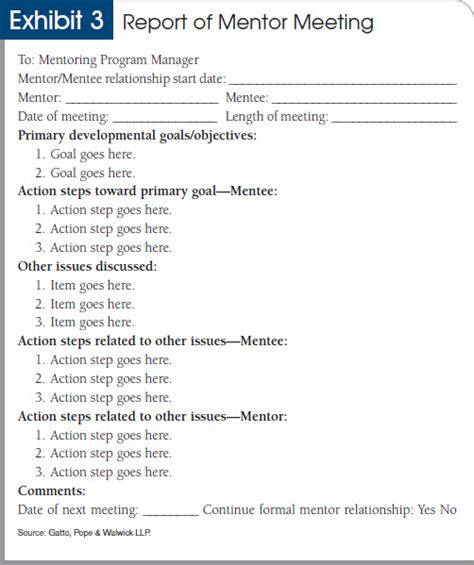 Mentoring Goals Template Tutoreorg Master Of Documents