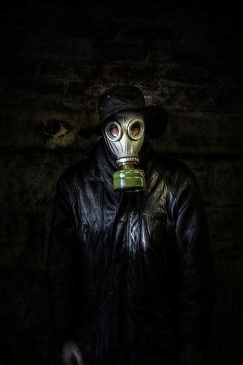 the gas mask man photograph by mark hunter