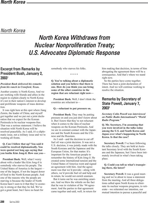North Korea Withdraws From Nuclear Nonproliferation Treaty Us