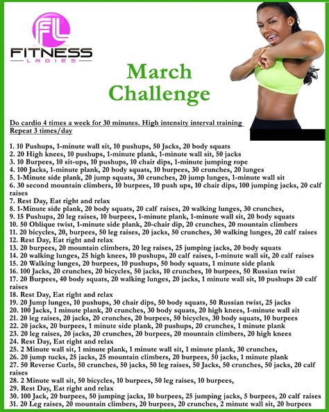 March Fitness Challenge March Fitness Challenge Workout Challenge