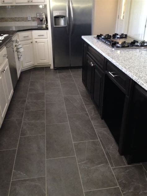 Kitchen floor tile peel and stick. Slate look kitchen tile floor | Modern kitchen flooring ...
