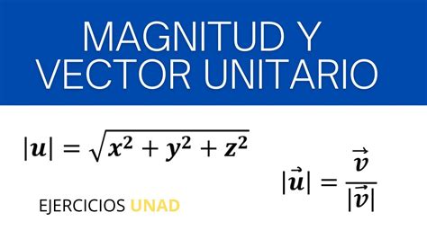 🔴 Magnitud O Norma De Un Vector Vector Unitario Algebra Lienal Unad