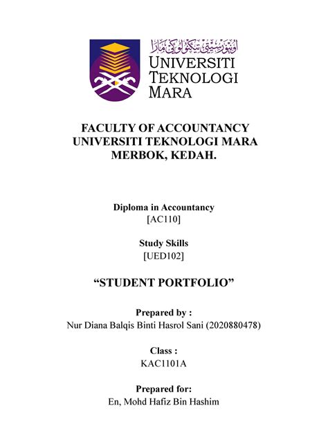 Student Portfolio For Ued102 Faculty Of Accountancy Universiti