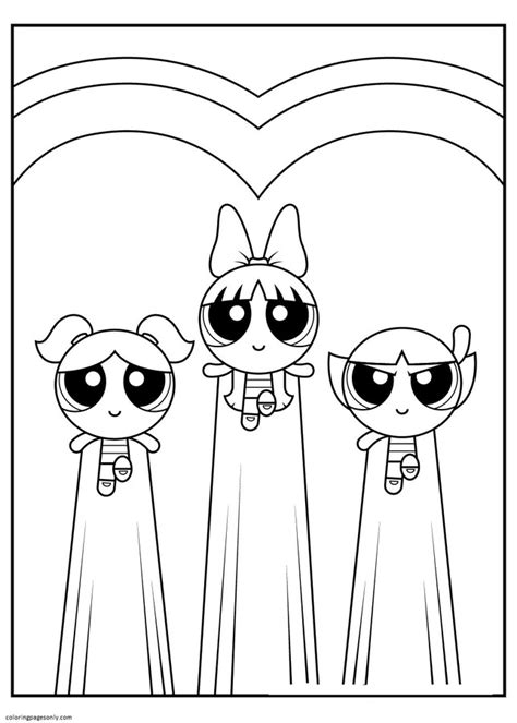 Powerpuff Girls Cute Coloring Page Free Printable Coloring Pages