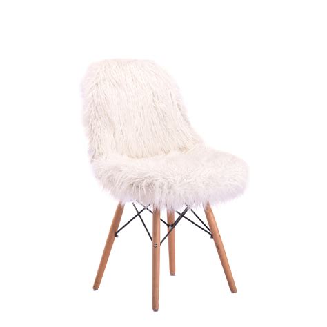 White Fluffy Chair With Gold Legs Himalayan Faux Fur Hang A Round