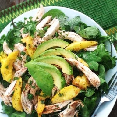 Jerk chicken with a fresh and flavorful mango avocado salsa! Mango Avocado Chicken Salad Recipe, Whats Cooking America