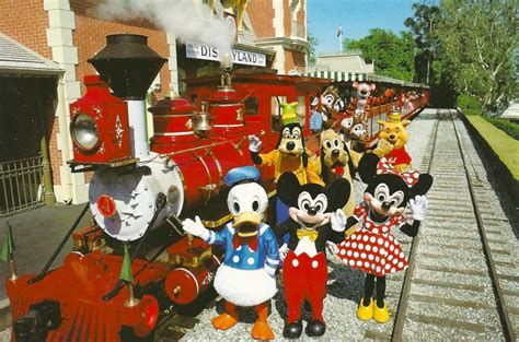 My Favorite Disney Postcards All Aboard Gang And Train In Disneyland