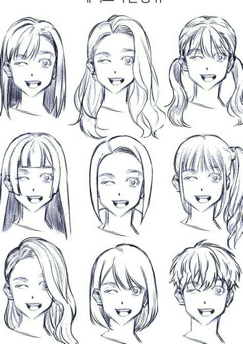Coiffures Femmes Manga Manga Hair Hair Sketch Anime Hair