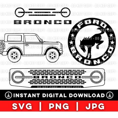 Ford Bronco Svg Png  Cricut Silhouette Cut Files Bronco Etsy