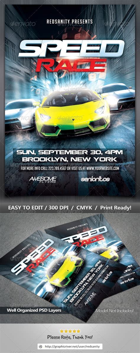 Speed Race Flyer Print Templates Graphicriver