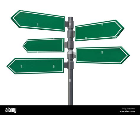 Blank Signs Pointing In Opposite Directions 3d Rendering Stock Photo