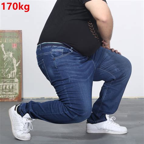 Oversized Jeans Fat 300 Pounds Extra Large Fat Pants Big Men 160kg Thin